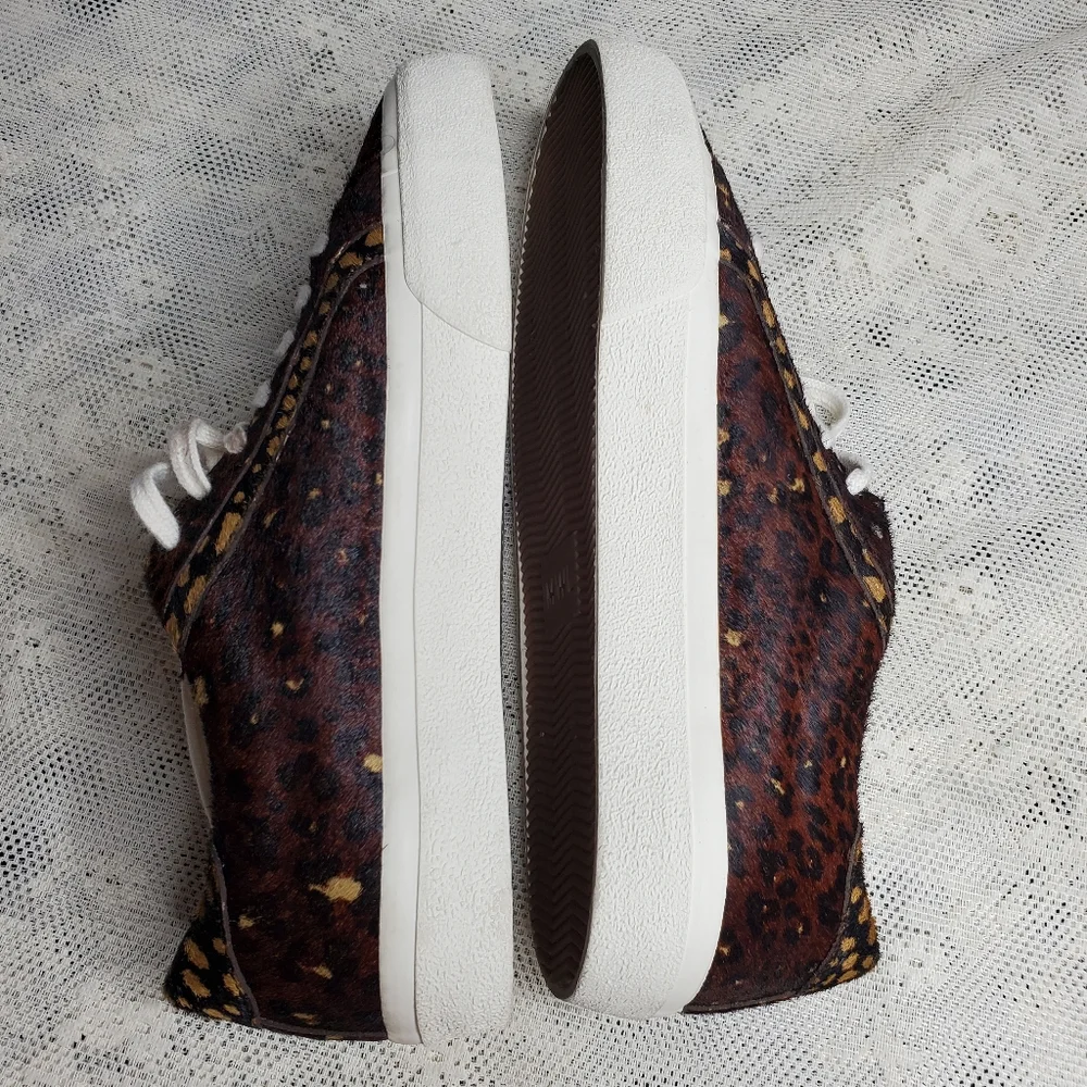 Madewell‎ sidewalk sneaker dyed calf hair animal print leopard cheetah size 7.5